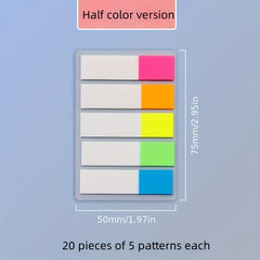 PET Fluorescent Convenience Stickers Student Markers Index Stickers