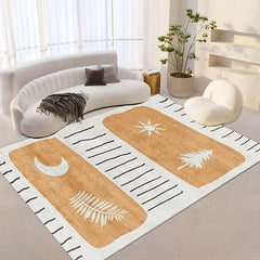 Soft Fluffy Faux Cashmere Area Rug Anti-slip TPR Washing Bottom 1.5kg
