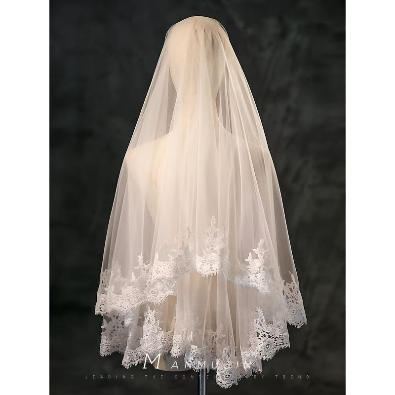 French Vintage Bridal Veil Headpiece for Wedding