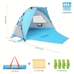 Portable Beach Tent with Windproof Design and Accessories for Outdoor Adventures