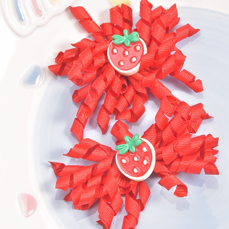 Cute Strawberry Hair Clips for Kids in 3 Sizes