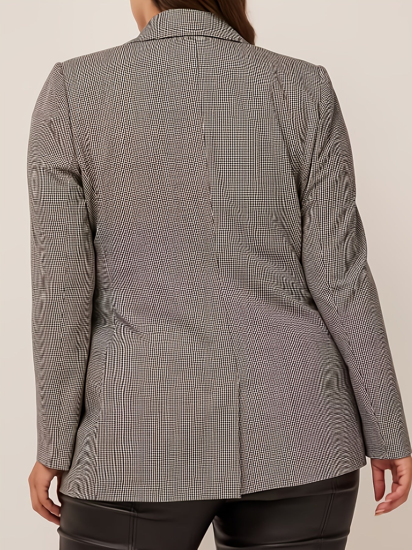 Casual Plaid Blazer Long Sleeve Lapel
