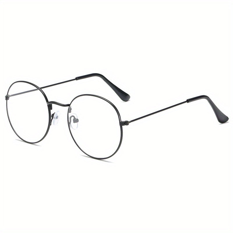 Vintage Round Metal Frame Glasses Unisex Anti Light Glasses