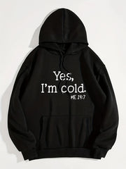 Cold Letter Graphic Hoodies Long Sleeve Pullover Tee Shirt Women's Clothing