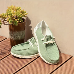 Women's Corduroy Slip On Soft Shoes Lace Up Outdoor Comfy Shoes