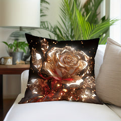 1pc Shining Rose Throw Pillow Covers Printed Throw Pillowcase