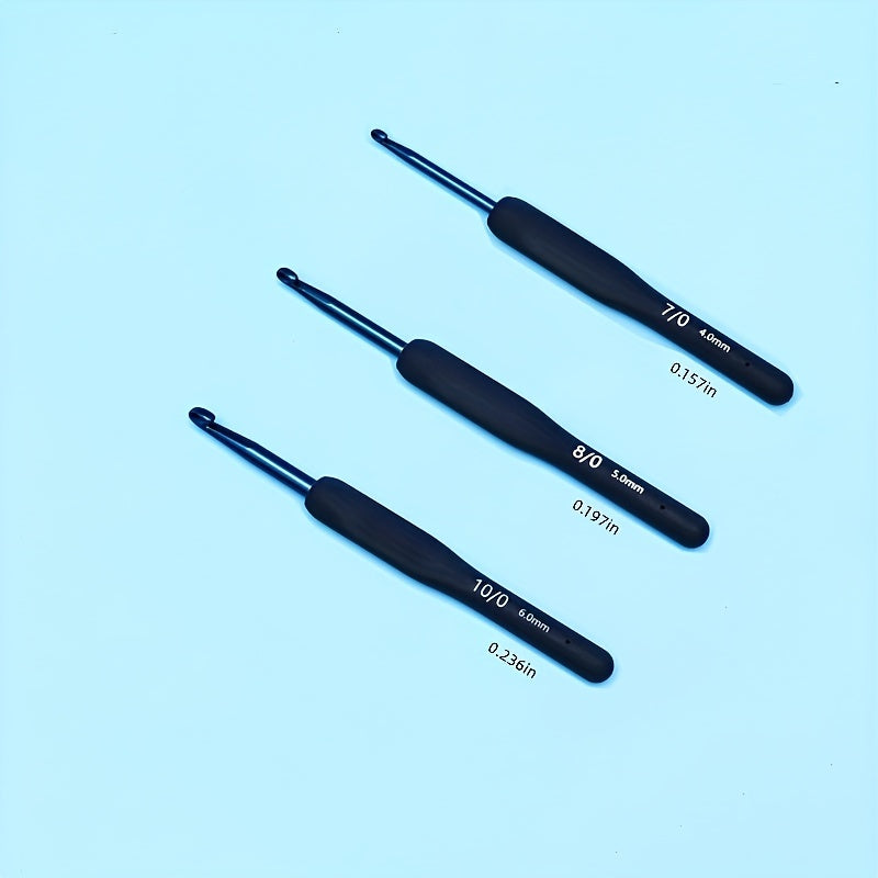 3pcs Crochet Tool Set Knitted Doll Wool Soft Handle Needle Diy Hand Knitting