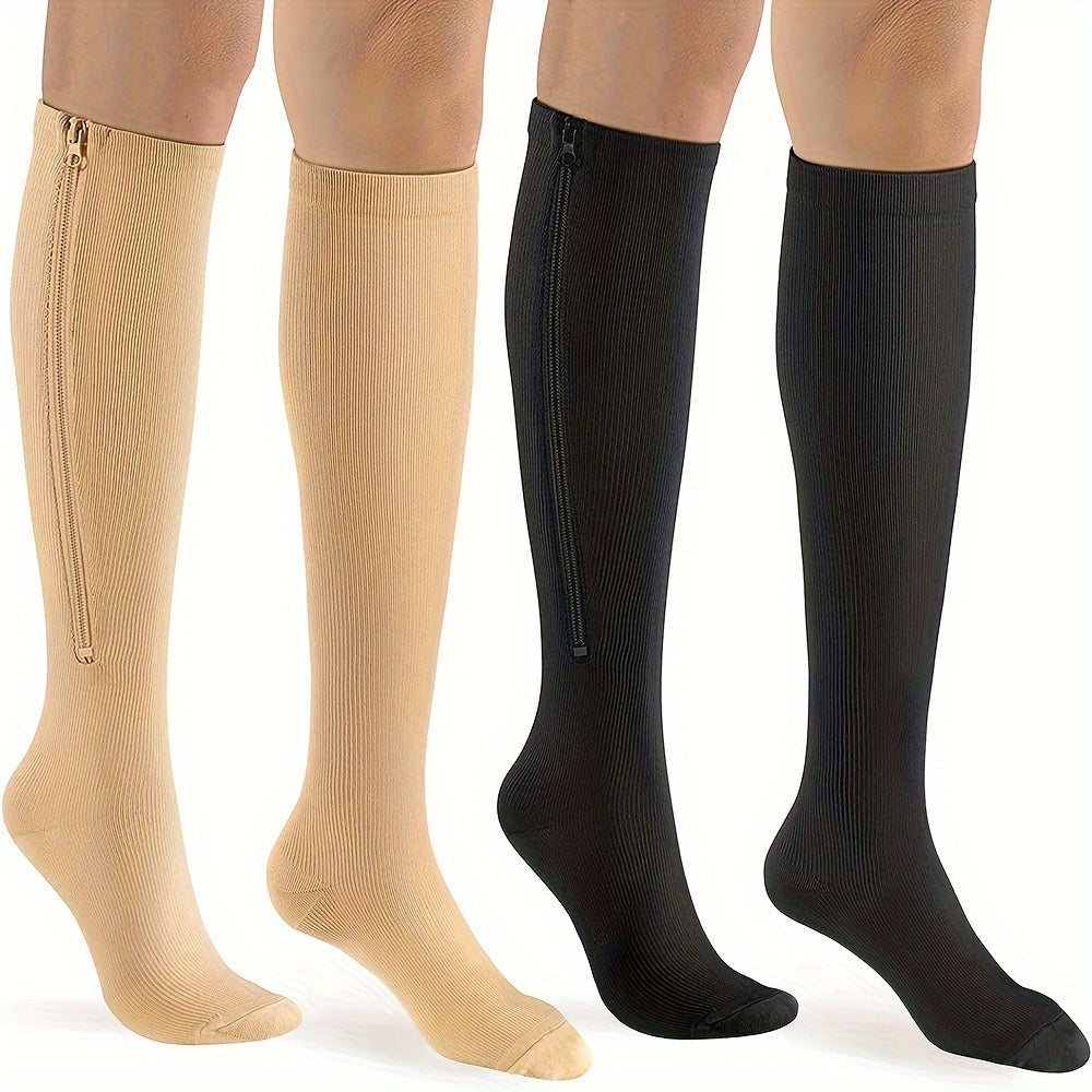 Men's Compression Zip Sport Socks - Set of 2