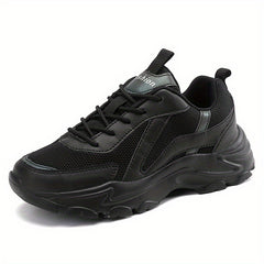 Women's Chunky Lace-Up Mesh Sneakers Thick Sole Platform Dad Shoes