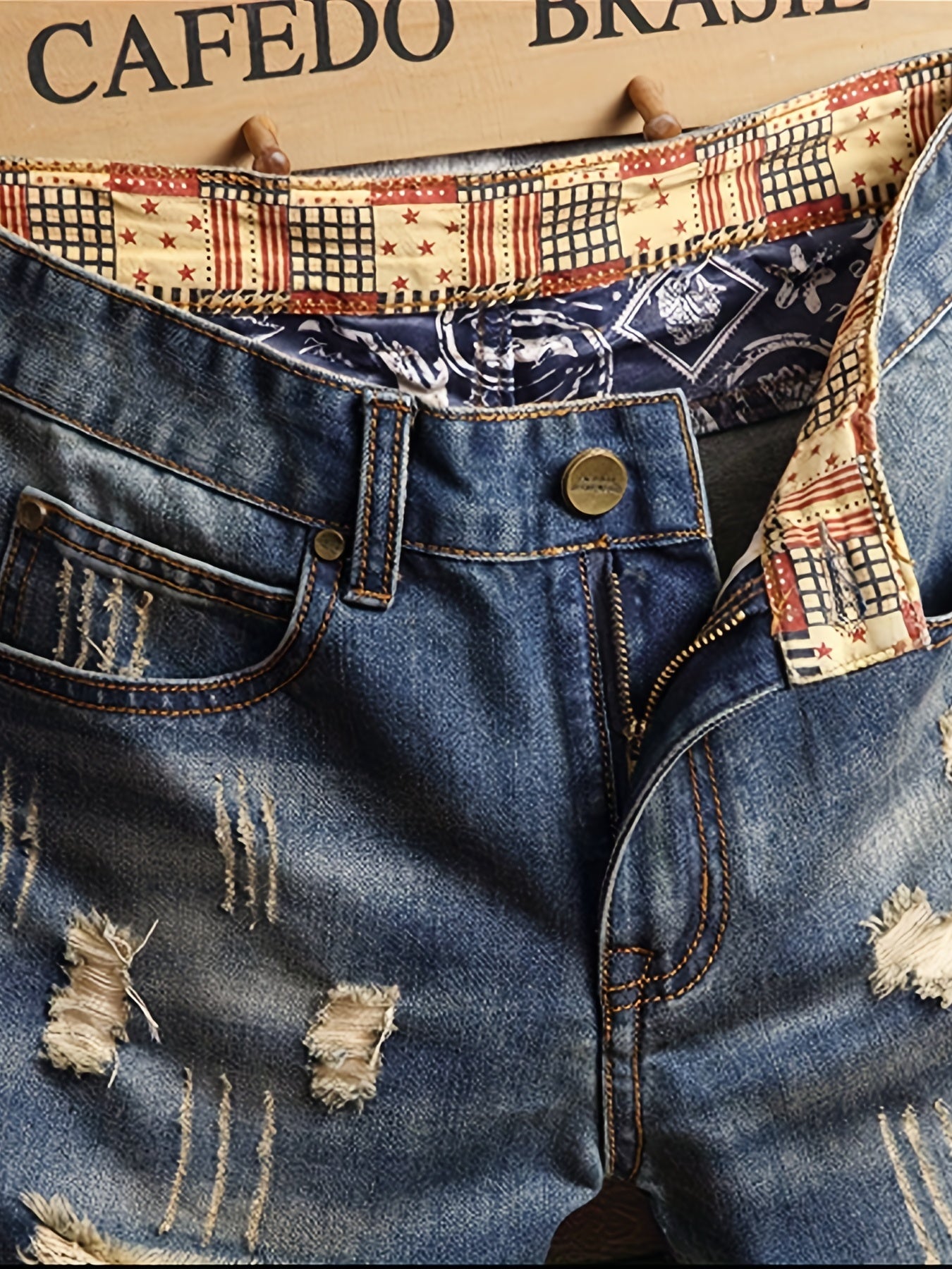 Men's Street Style Distressed Denim Shorts