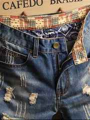 Men's Street Style Distressed Denim Shorts