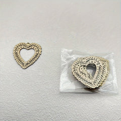 10 Heart Shape Wooden Sliced Pendant Engraved Hanging Ornament