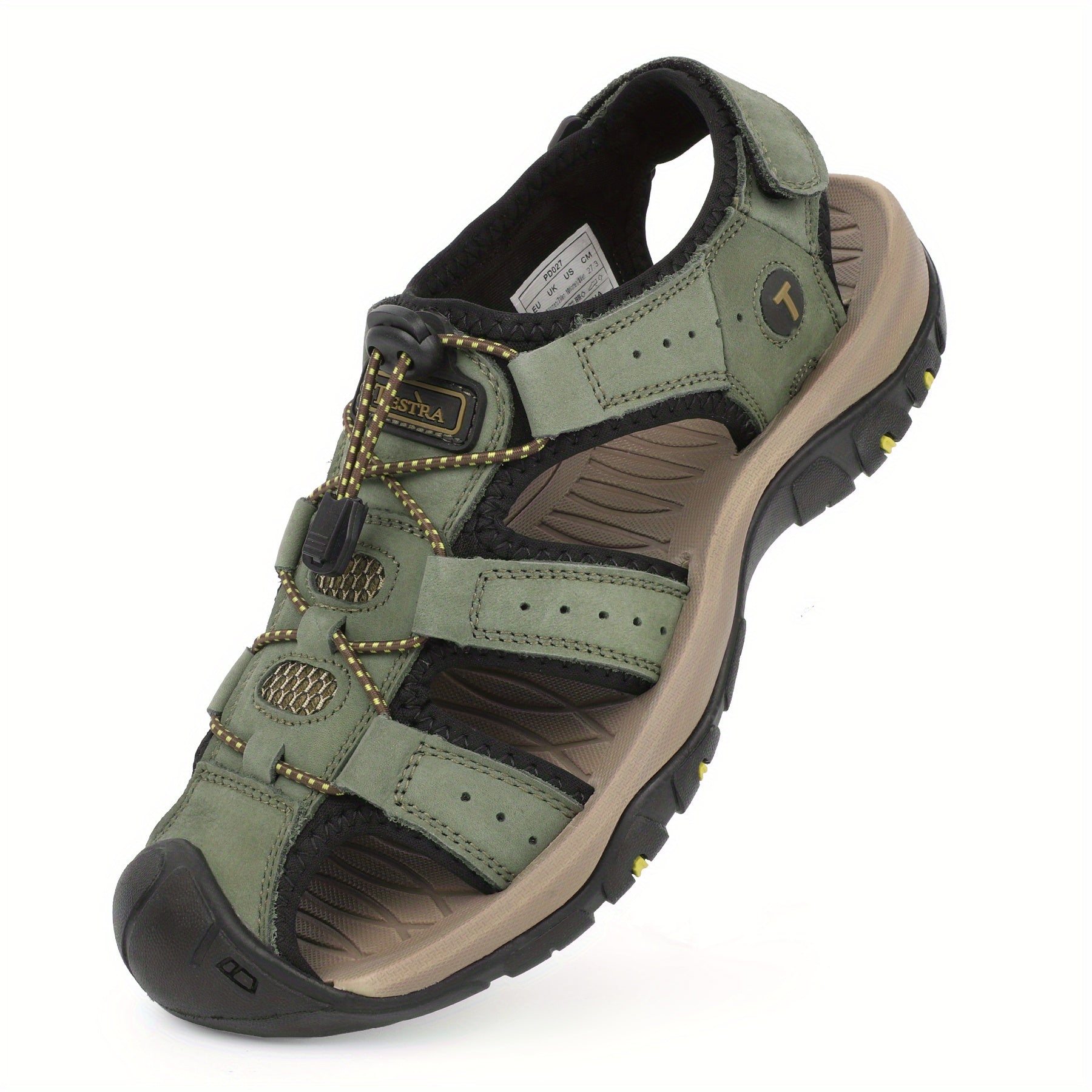 Men's Closed Toe Sandals Durable Non Slip Outdoor Hiking Trekking Sandals