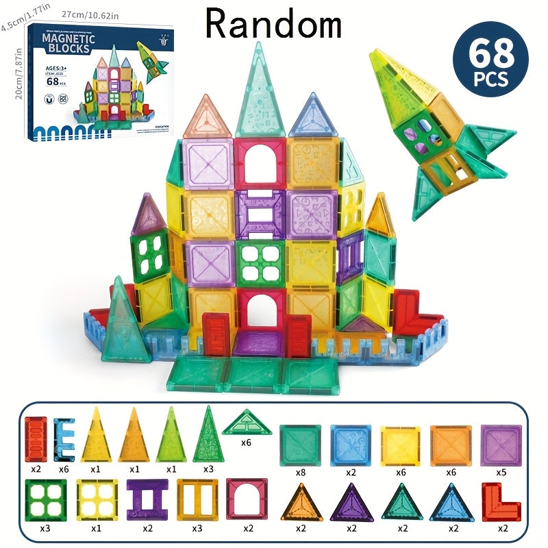 199pcs Magnetic Tiles Building Block Toys Travel Set Educational STEM Boys Girls