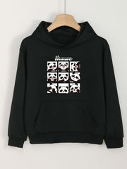 Girls Panda Pattern Hooded Sweatshirt Long Sleeve