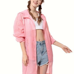 Women's Sun Protection Hooded Jacket Lightweight Outwear Coat