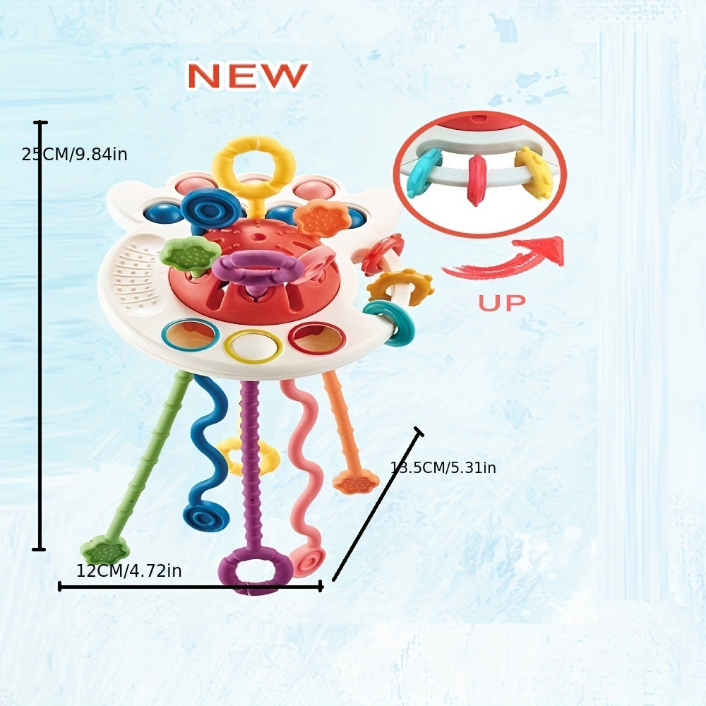 Red Octopus Pull String Toy for Babies