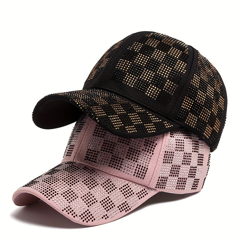 Plaid Baseball Cap Solid Cotton Dad Hat Adjustable Sun Hats