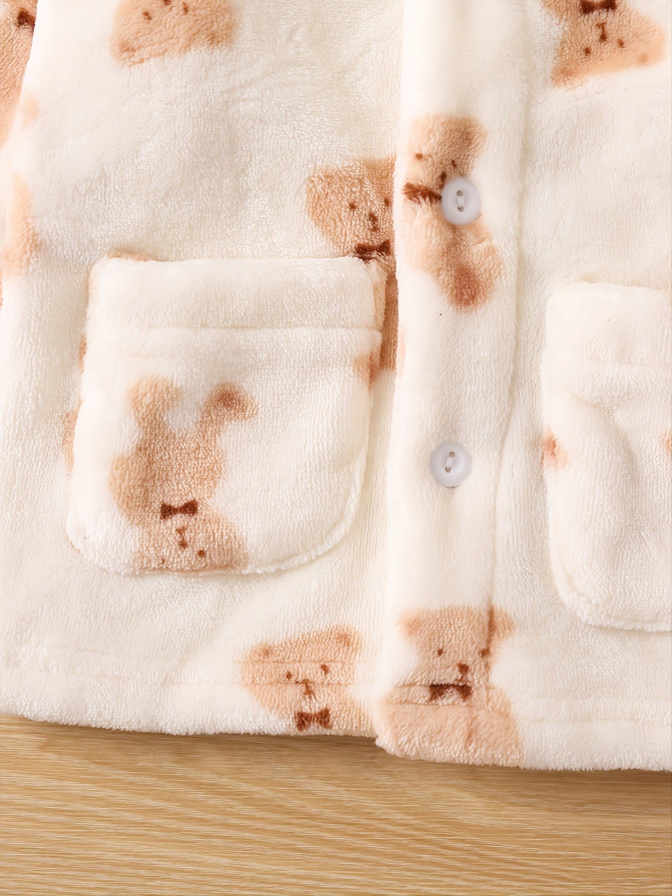 Kids Bear Warm Pajama Set Long Sleeve Top and Pants