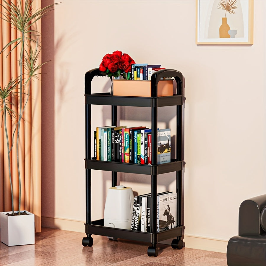3 Tier Utility Cart Rolling Organization Cart with Handle and Wheels