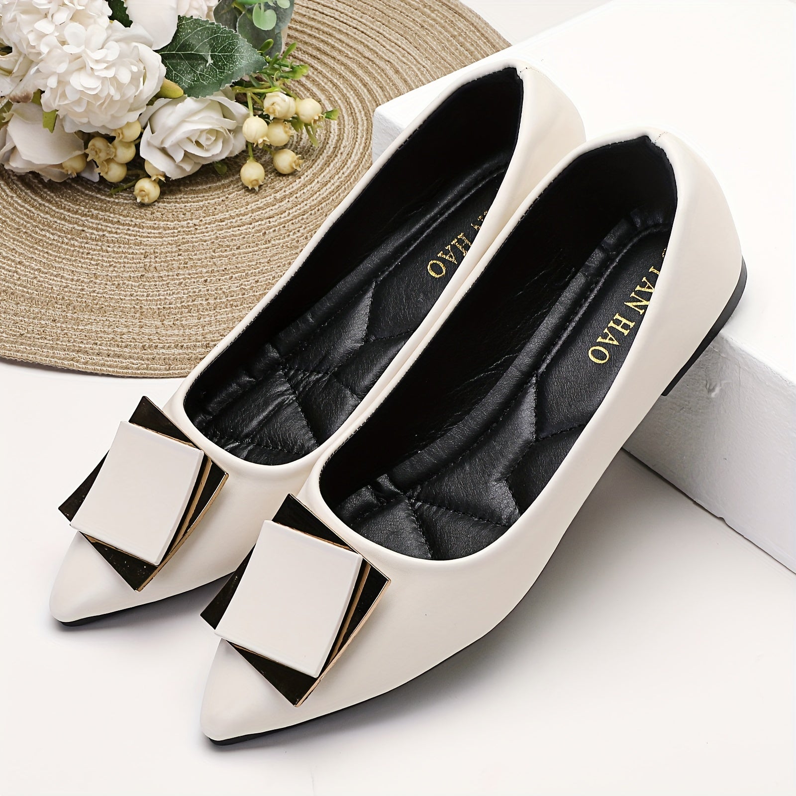 Women's Pointed Toe Ballet Flats Slip on Shoes Lightweight