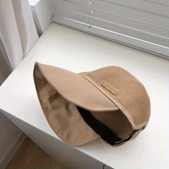 Wide Brim Sunshade Ponytail Visor Hats Adjustable Fisherman Cap