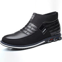 Men's Plaid Slip On Ankle Boots Smart Casual Outdoor Walking Shoes