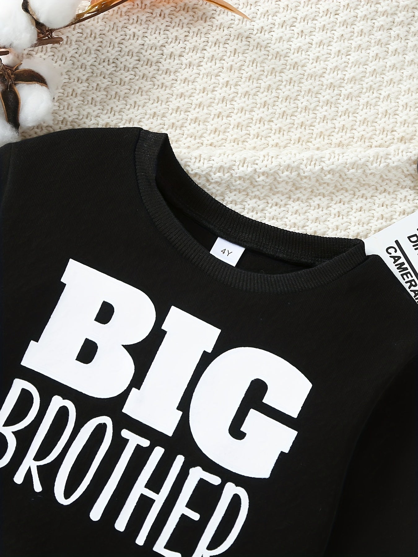 BIG BROTHER Kid's Thermal Sweatshirt Long Sleeve Top Crew Neck Pullover