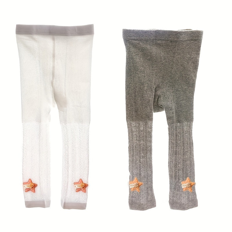 2pcs Cartoon Pattern Leggings for Baby Girls