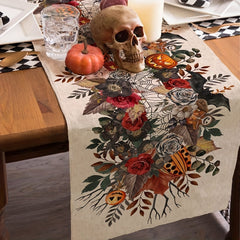 Spider Web Pumpkin Table Runner 33x182 cm Halloween Decor