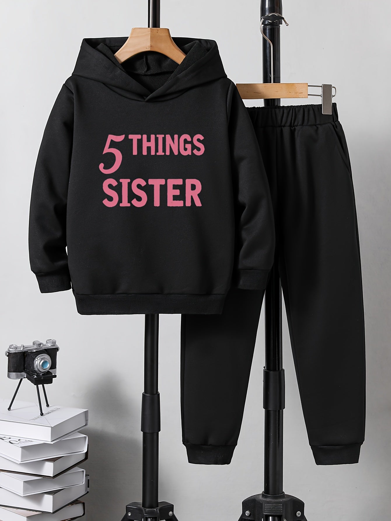 2pcs Boys Hoodie Sweatshirt & Sweatpants Set Kids Casual Outdoor Clothes