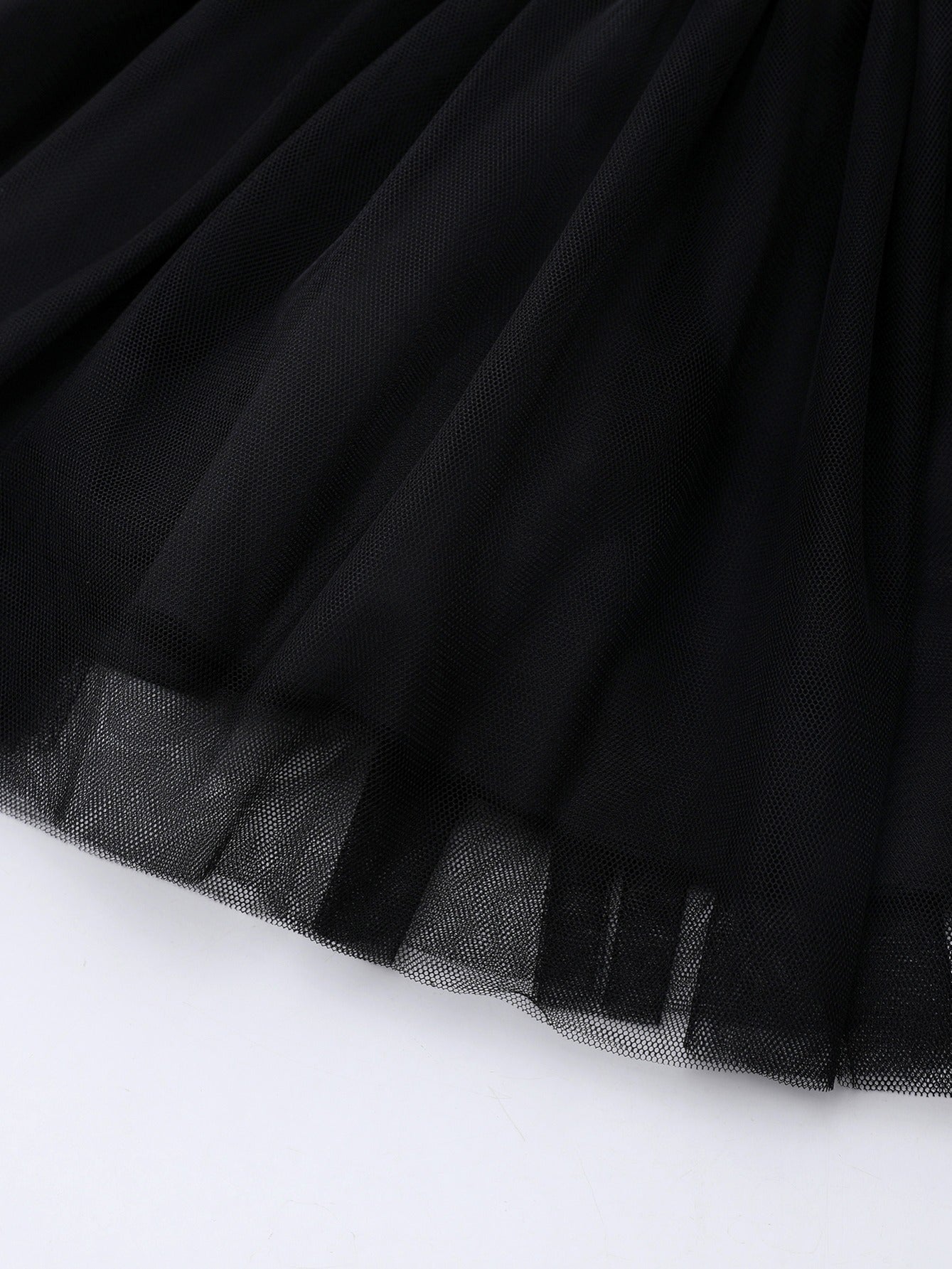 Girls' Sequin Mesh Dress with Embroidery
