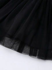 Girls' Sequin Mesh Dress with Embroidery