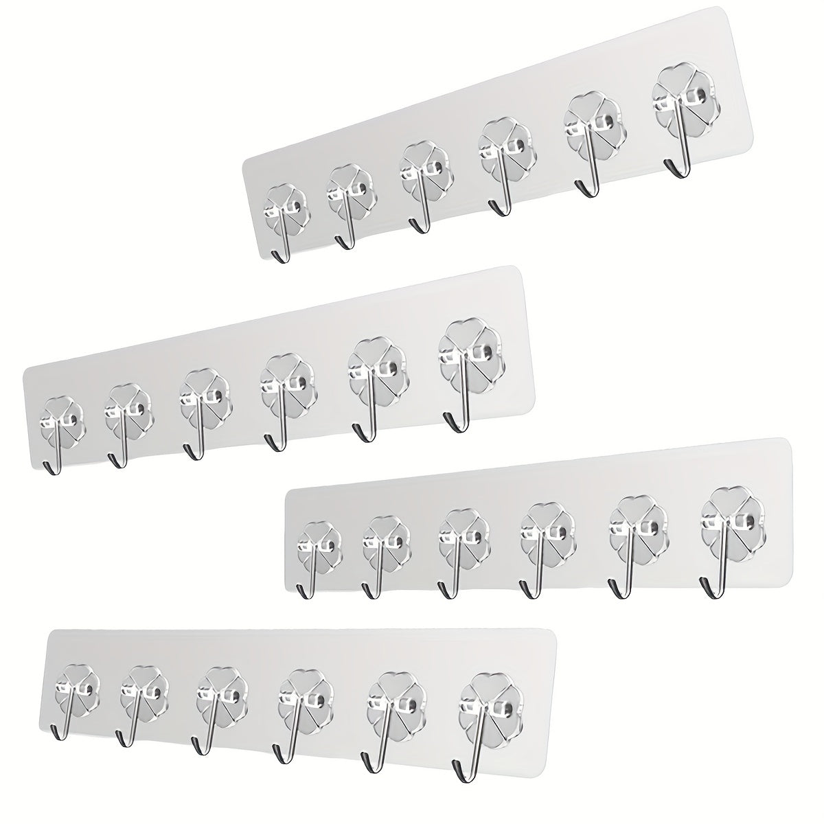 2pcs Heavy Duty Wall Hooks for Hanging Clothes and Towels Adhesive Hooks Clear