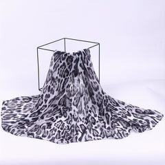 Leopard Print Voile Scarf Classic Shawl Casual Windproof Head Wrap Outdoor