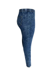 High Waist Slim Fit Washed Jeans