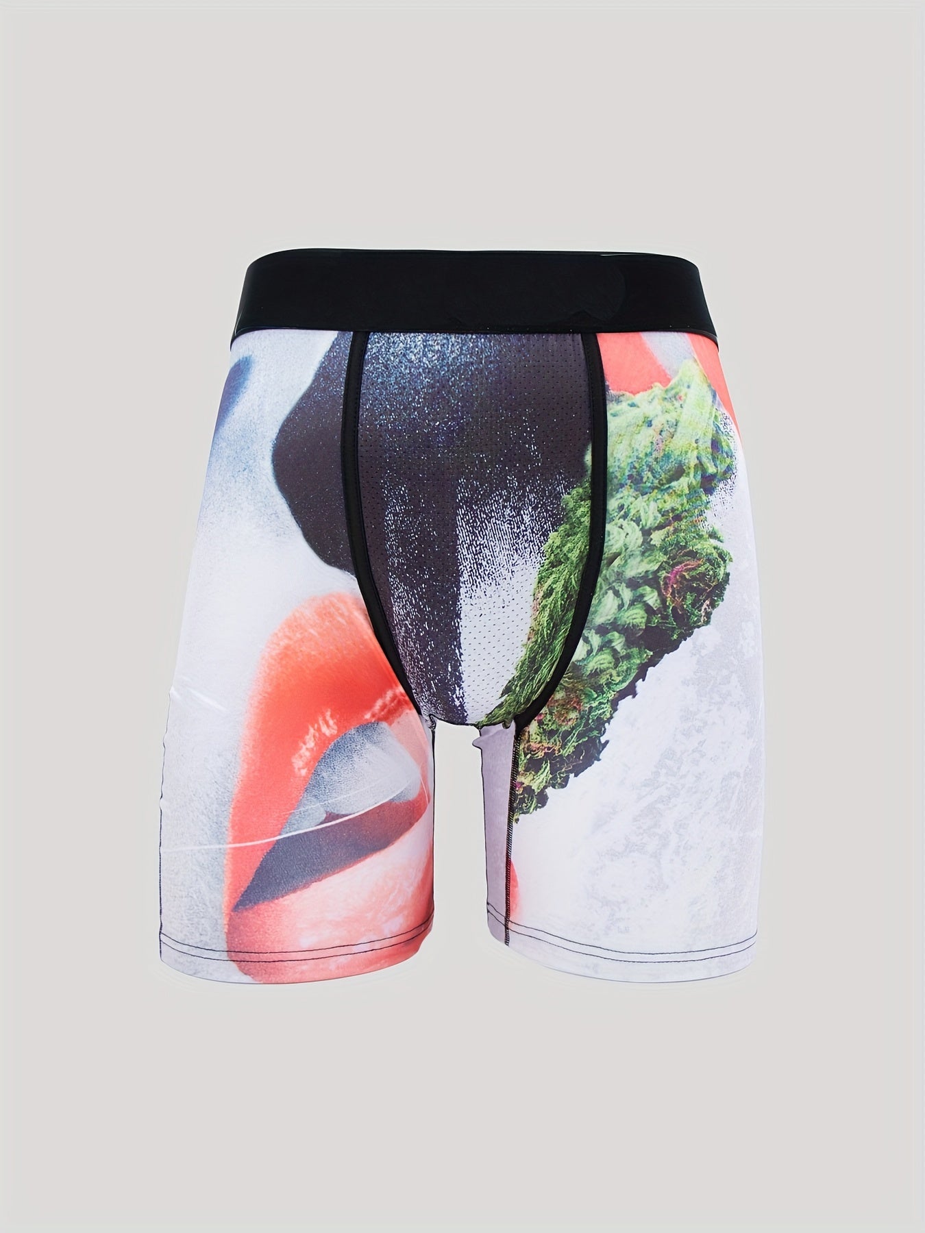 Men's Lips Pattern Boxer Shorts High Stretch Breathable Elastic Waist