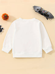 Baby's Halloween Letter Pumpkin Print Pullover Top