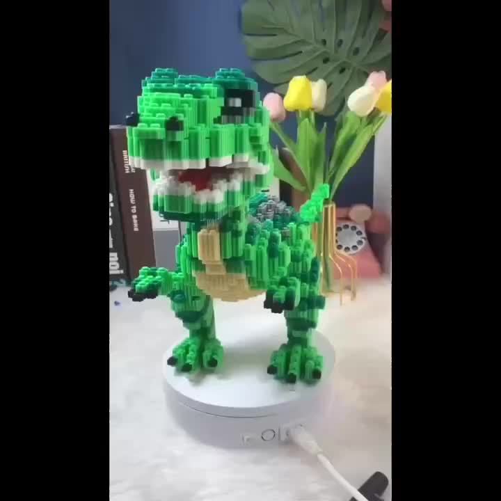 6105pcs Green Dinosaur Building Blocks DIY 3D Puzzle Creative Interlocking