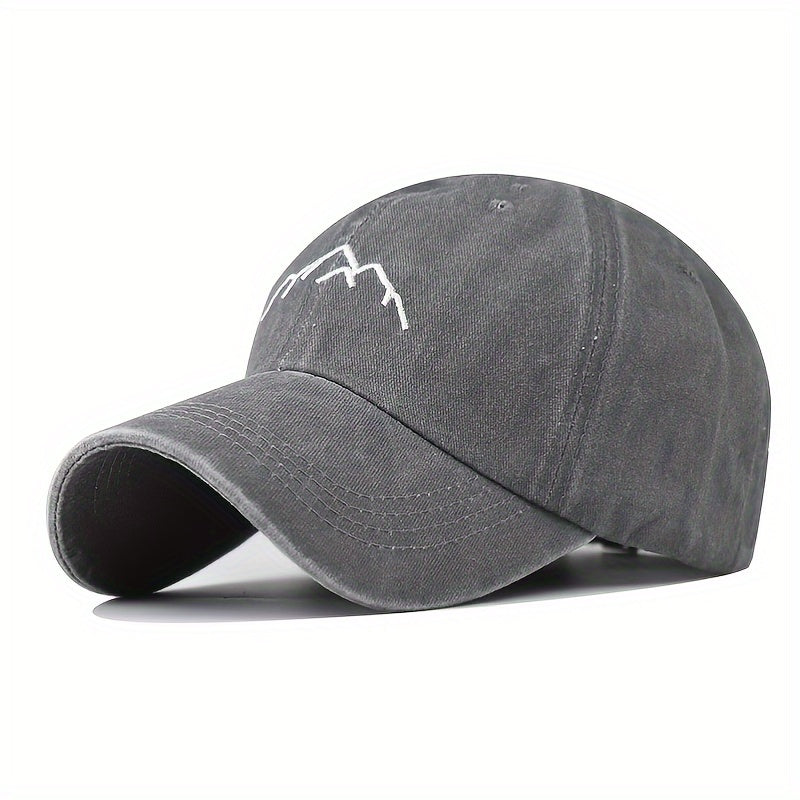 Vintage Mountain Embroidery Baseball Cap Unisex Distressed Dad Hat