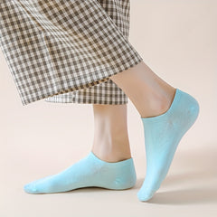 6 Pairs Women's Soft Lightweight Ankle Socks Solid Color Low Cut Stockings