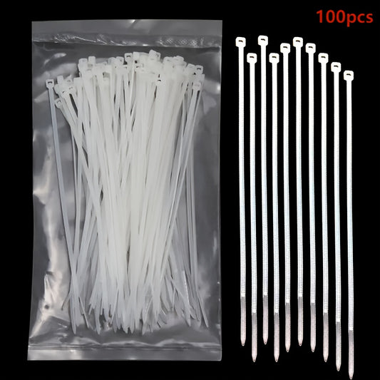 100pcs 19 Cable Ties Heavy Duty Self Locking Nylon Ties