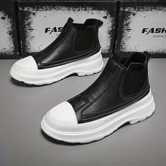 Men's Platform Slip on Boots Casual Shoes Slip Resistant Outsole