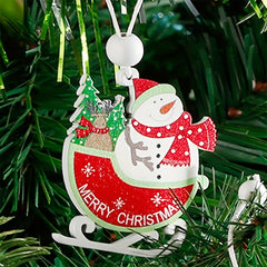12pcs Snowman Tree Pendants Christmas Home Decor