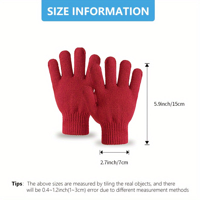 Kids Knitted Hat And Gloves Set, Autumn Winter Thickened, 2pcs