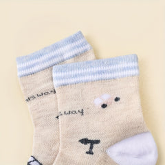 8 Pairs Baby Cartoon Crew Socks for Newborn Infant