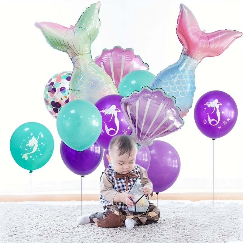 22pcs Mermaid Tail Balloons for Birthday Party Decoration
