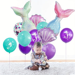 22pcs Mermaid Tail Balloons for Birthday Party Decoration