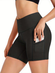 High Waist Yoga Shorts Pocket Slimming Workout Sports Activewear