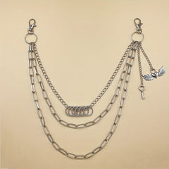 Layered Pants Chain Hip Hop Rings Pendent Waist Chain for Women